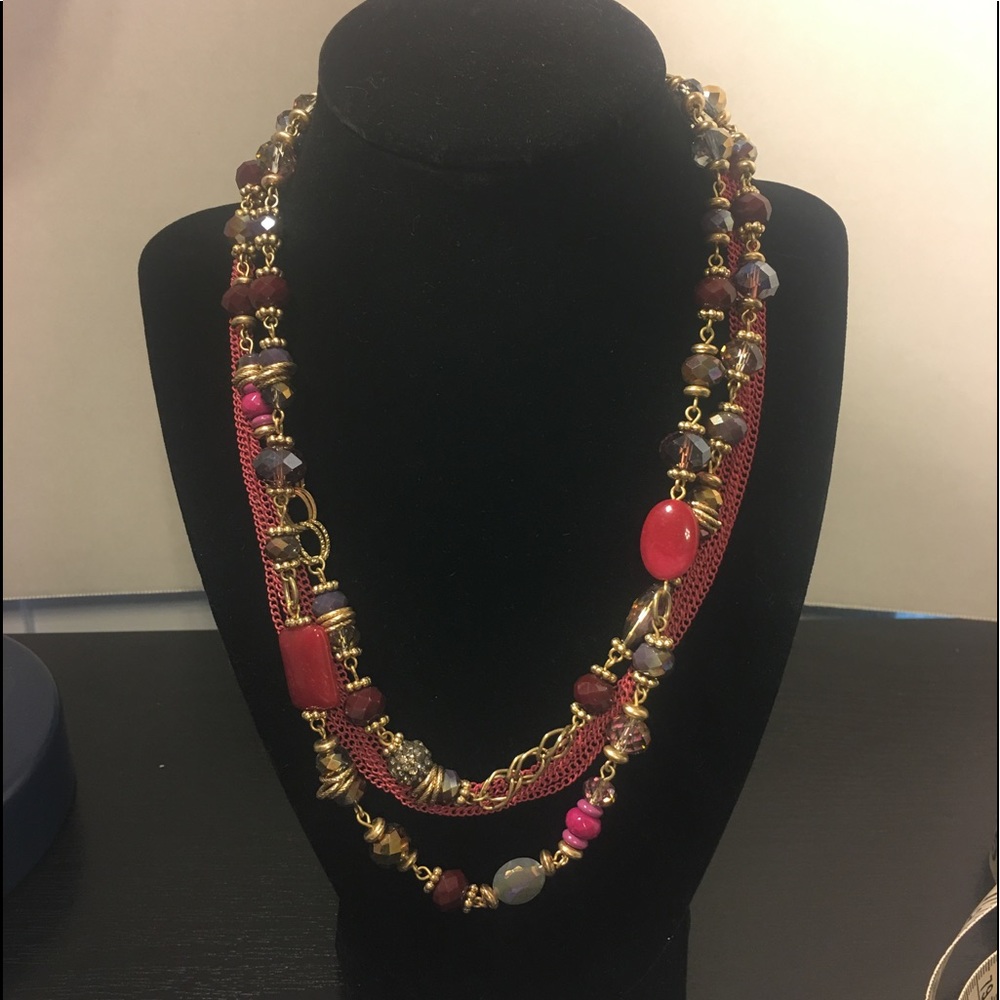3 for 15$ Pink layered Necklace - Picture 1 of 3